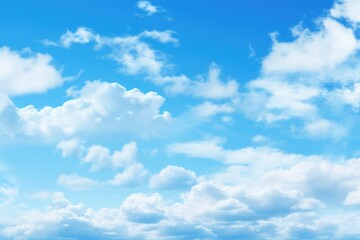 Naklejka na ściany i meble Cyan sky with white cloud background