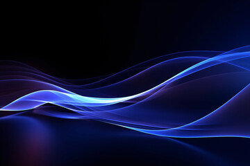 Abstract Technology Wave with Blue and Purple Neon Lines