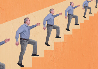 Ascent. Stairway to Infinity &ndash; this imagery represents universal human progress. Composite collage