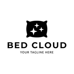 Simple Design Sleeping Pillow. Logo for Business, Interior, Furniture and Sleep Symbol.