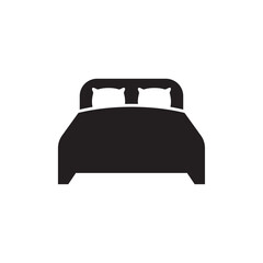 Bed icon on white background. Vector illustration.