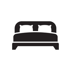 Bed icon on white background. Vector illustration.