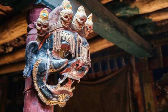 Cham Dance Mask, Thangki, Buddhist Art, Tibetan Buddhism