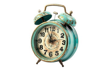 Vintage Alarm Clock isolated on transparent background