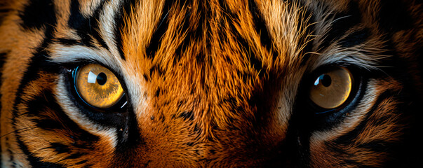 Tiger eyes close up, background