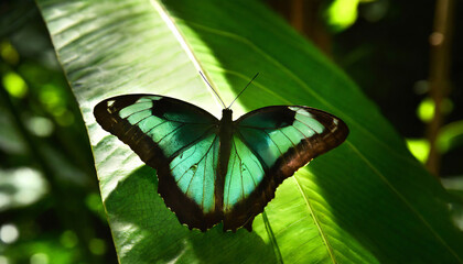 Close up of a bright green butterfly - Powered by Adobe