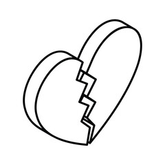 Broken heart or divorce vector design, shattered love, ready to use icon