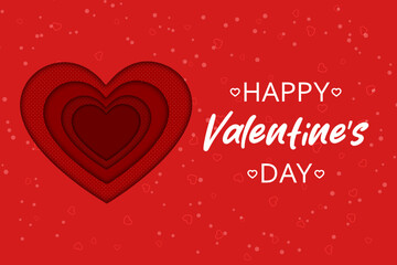 Fototapeta na wymiar Valentine's day background with hearts. Happy Valentine's Day inscription with hearts. Template for gift card, poster, banner. Vector illustration
