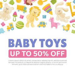 Baby Toy Store and Shop Banner Design Vector Template