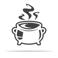 Cauldron pot icon transparent vector isolated