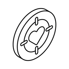 Grab this amazing icon of love target, love goal, valentine day vector design