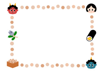 節分のフレームイラスト　　