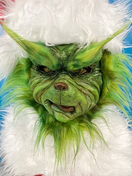 Madrid, Spain; 01-03-2024: Bust of the fictional character who hates Christmas known as the Grich in his version of the 2000 film