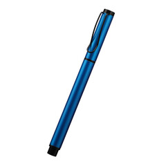 Ballpoint pen isolated on white background, elegant pen in blue. With clipping path.