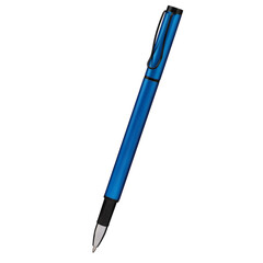 Ballpoint pen isolated on white background, elegant pen in blue. With clipping path. 