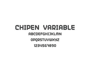 Chipen Variable Font, font, letters, numbers