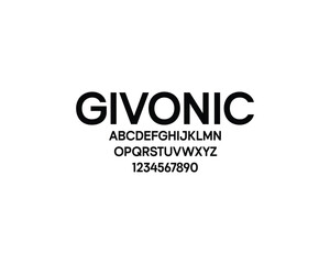 Givonic Font, font, letters, number