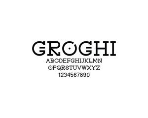Fototapeta na wymiar Groghi Font, font, letters, number