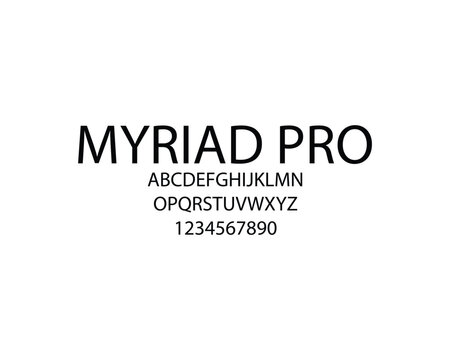 Myriad Pro Font, font, letters, number