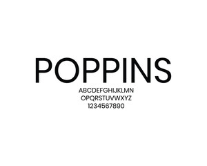 Poppins Font, font, letters, number