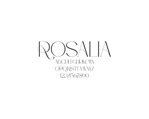 Rosalia Font, font, letters, number