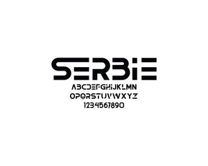 Serbie Font, font, letters, number