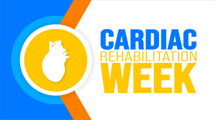 February is Cardiac Rehabilitation Week background template. Holiday concept. background, banner, placard, card, and poster design template with text inscription and standard color. vector
