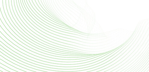 Green line wave and white abstract background