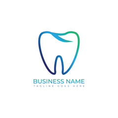  Gradient dental logo design illustration.