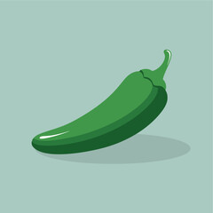 jalapeno chili pepper vector flat illustration