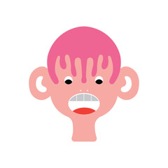 vector unique human character.with colored hair