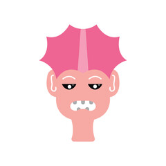 vector unique human character.with colored hair