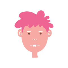 vector unique human character.with colored hair