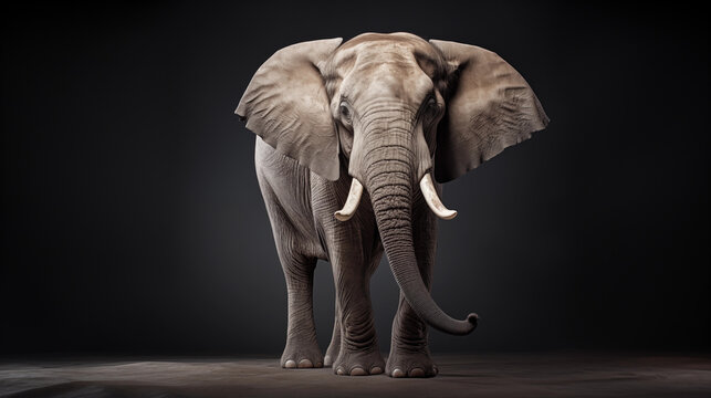 Asia elephant isolated in dark background