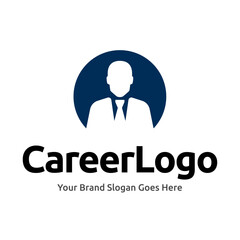 Job logo finder design template. Creative concept of digital find job vector illustration.
