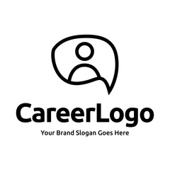 Job logo finder design template. Creative concept of digital find job vector illustration.