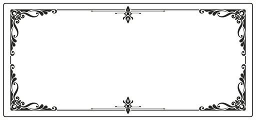 Black frame for name tag Vintage line prayer frame pattern for decoration. - obrazy, fototapety, plakaty