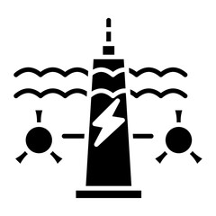 Tidal Power Icon of Sustainable Energy iconset. - obrazy, fototapety, plakaty