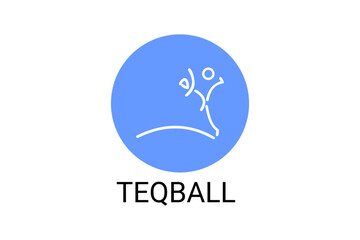 Teqball sport vector line icon. sportman, playing teqball. sport pictogram illustration.