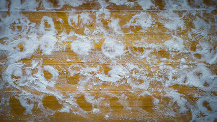 Homemade dumplings close-up, handmade dumplings on a wooden board, selective focus, tinted image, traditional Russian dish