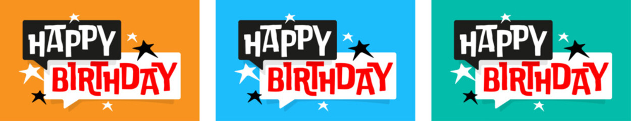 Happy birthday on speech bubble