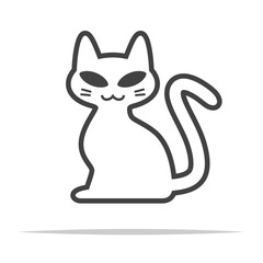 Cat outline icon transparent vector isolated