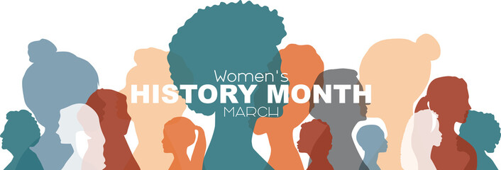 Women's History Month banner. - obrazy, fototapety, plakaty