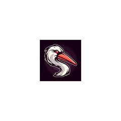 stork mascot logo design