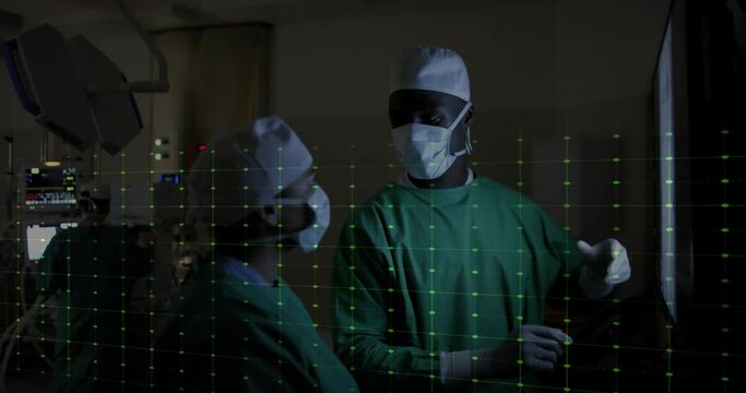Animation of data processing over diverse surgeons in hospital