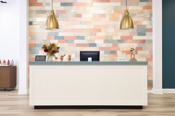 nail salon reception desk with appointment book