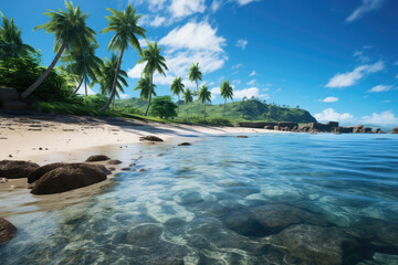 tropical beach island with water