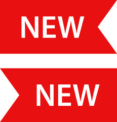 New Red Label collection. Sale tags. Shopping Tags. Sale icons Discount red ribbons, banners and icons. Stickers for New Arrival shop product tags, new labels or sale badges and banners vector sticker