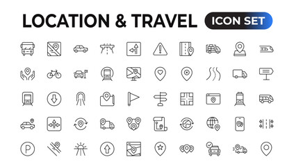 Fototapeta na wymiar Location icons set. Navigation icons. Map pointer icons. Location symbols. Vector illustration.
