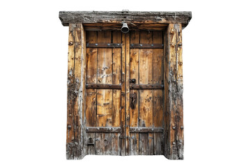 Rustic Wooden Door isolated on Transparent Background